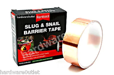 1 Mtr X 30mm SLUG SNAIL COPPER BARRIER TAPE Rentokill SELF ADHESIVE REPELLENT  • £3