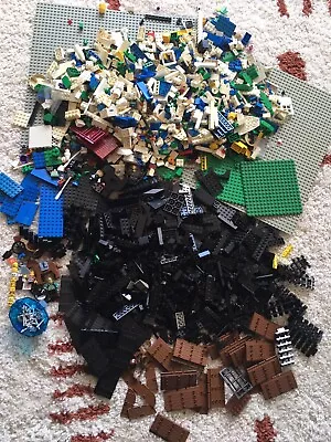 LEGO Bulk Lot - 8lb Baseplates Minifigures - Brown Castle Doors Vintage Chrome • $30