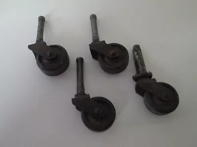 $20 • Buy 4 Vintage Furniture Replacement Steel Casters 11/4  Diameter 3  Long