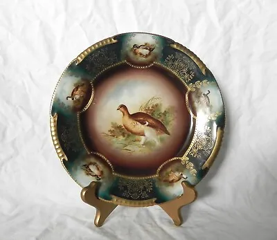 Antique Royal  Vienna GAME BIRD Quail Pheasant Plate 9.5  Z. S. & C. Bavaria • $50.49