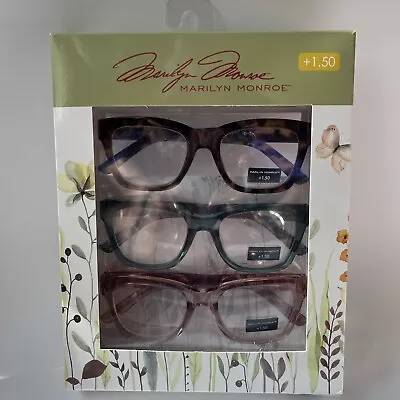 Marilyn Monroe 3-PACK Premium Reading Glasses Readers +1.50 NEW • $28.89