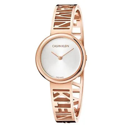 Calvin Klein Mania Quartz Silver Dial Rose Gold Stainless Steel Bracelet Watch • £152