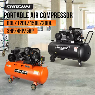 Shogun Air Compressor Electric Tyre Inflator Pump Tank Belt Drive Portable Tool • $579.95