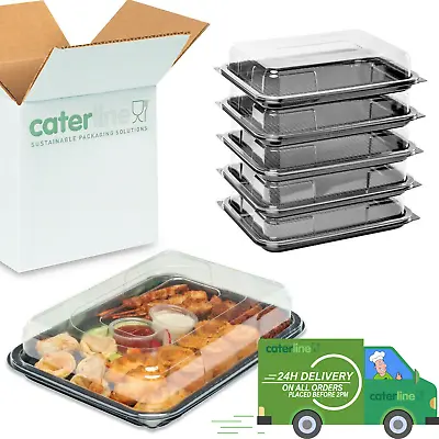 £24.30 • Buy 15 X Small Reusable Plastic Catering Platters/Trays & Lids- Sandwiches, Buffets 