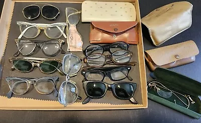 Lot Of Vintage  Eye/Sunglasses ESTATE LOT All Early Vintage To Late 70's • $32