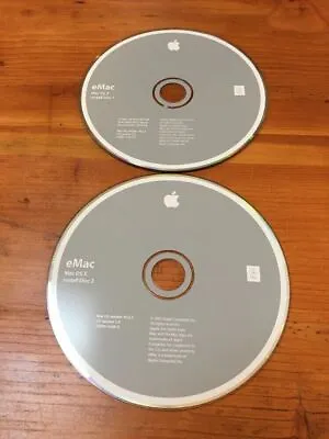 Mac Macintosh EMac OS X 10.2 Install Software Discs  CDs 10.2.2 Jaguar 2002 • $59.99