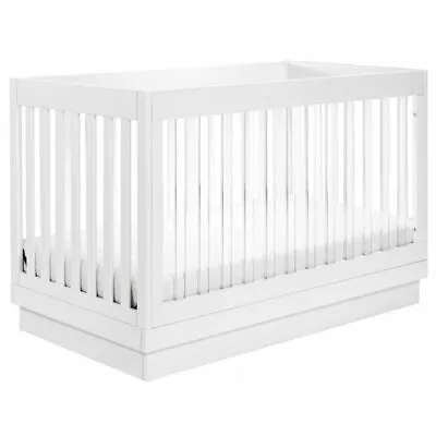 Babyletto Harlow 3-in-1 Convertible Crib With Toddler Bed Conversion Kit - White • $649