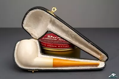 Block Meerschaum Straight Apple Amber Stem • $89.99