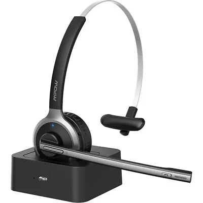 MPOW M5 Pro Bluetooth Headset Computer Headphone Noise-Canceling Stereo Sound • £20