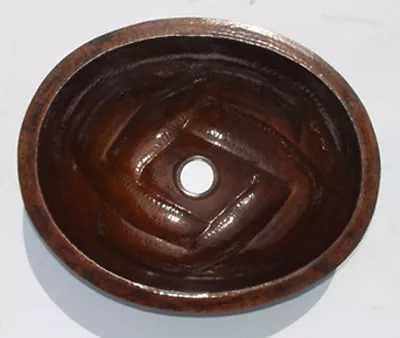 Mexican Copper Bathroom Sink Hand Hammered Oval Drop In  015 • $135.99