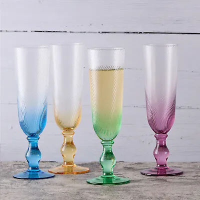 Swirl Multi-Coloured Glasses - Set Of 4 Glassware Collection - Great Gift Idea • £40.20