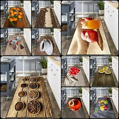 New 3D Non Slip Kitchen Hallway Runner Rugs Washable Mat Floor Carpet Door Mats • £7.91
