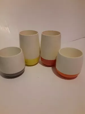 $24.99 • Buy Vintage Vacron Tumblers 2 Large 2 Small Cups Plastic Glasses Speckled