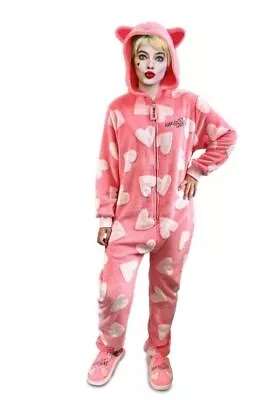 Jumpsuit Harley Quinn  Birds Of Prey  Hooded Ladies Size Super Soft • $105.17