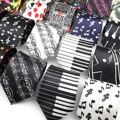 Men's Music Tie Novelty Musical Notes Necktie Party Casual Accessory Ties Gift • $8.99