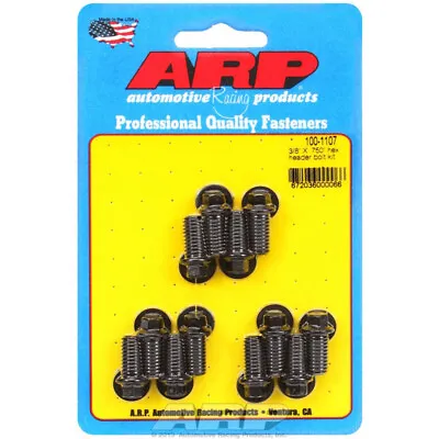 ARP Header Bolt Kit 100-1107; 3/8 -16 X .75  Black Chromoly 5/16  Hex 12pcs • $20.55