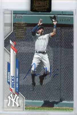 2021 Topps Archives Signature Series Aaron Hicks 2020 Topps #252 AUTO /70 YANKS • $9.95