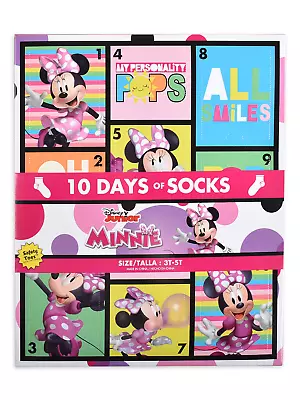 Minnie Mouse Toddler Girls 10 Days Of Socks 10-Pack Sizes 2T-5T • $17.99