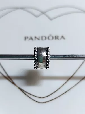 Genuine Pandora Silver Classic Beaded Edge Clip Charm S925 ALE. • £10