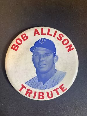 RARE 1970 Bob Allison Tribute Photo Button Minnesota Twins • $12.99