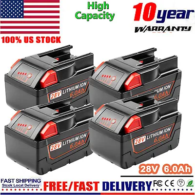 4x 6000mAH Lithium Battery For MILWAUKEE For M28 28V 48-11-2830 Cordless Tools   • $53.99