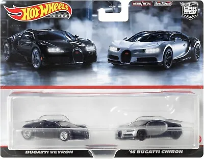 Hot Wheels 2024 Premium - Bugatti Veyron & '16 Bugatti Chiron - Twin 2 Pack • $29.90