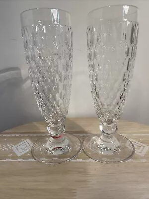 8 Vintage Villeroy & Boch Boston Clear Champagne Flutes - • $135