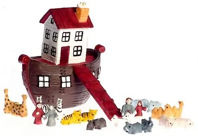 £23.99 • Buy Dolls House Victorian Nursery Toy Accessory Noah's Ark & Animals