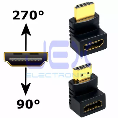 High Quality HDMI Right Angle Elbow Connector Male To Female Gold Plated • $1.99