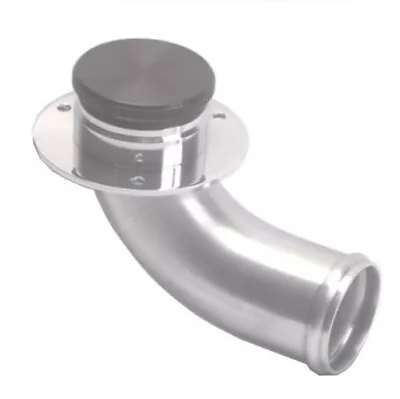 90 Degree Angled Neck Aluminum Remote Fuel Filler Billet Aluminum Cap 2.25  Hose • $199.95