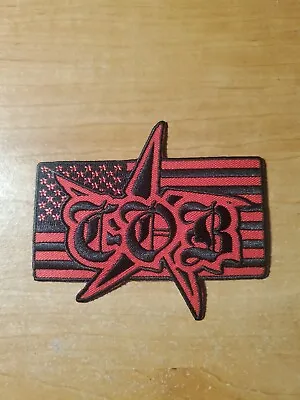 Children Of Bodom Metal Band Red Iron On Patch USA Flag Star Logo Vintage Oop • $4.99