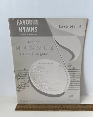 Vintage Music Booklet 1958 Favorite Hymns For The Magnus Chord Organ Book 4 • $14.99