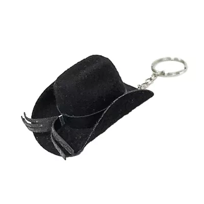 Mini Cowboy Hat Keychain Handmade Key Chain Pendant Accessory With Leather • $7.50