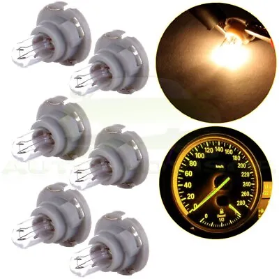 6Pcs Warm White T4.7/T5 Neo Wedge Halogen Bulb Instrument Dash Climate Light 12V • $8.79