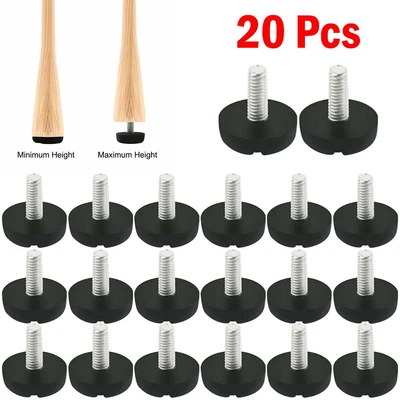 $16.87 • Buy 20x Screw On Type Furniture Table Chair Glide Leveling Foot Adjuster M6 Best