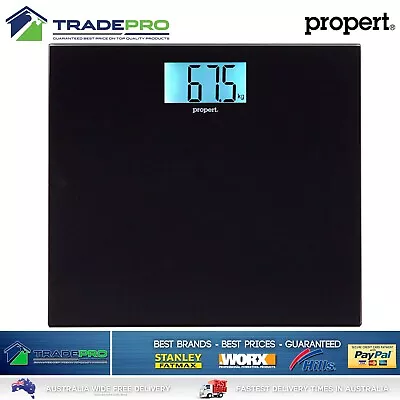 Bathroom Scale Digital Glass PRO Quality Propert® Electronic Scales LCD Black • $32