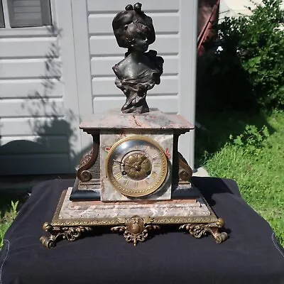 Antique French Figural Mantel Clock • $202.50