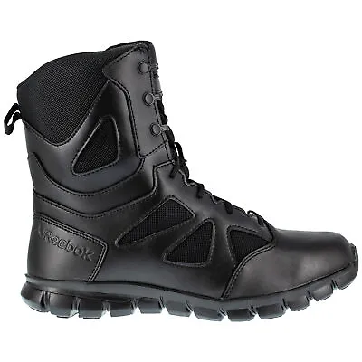 Reebok Mens Black Leather Military Boots Sublite Tactical Zip • $120.99