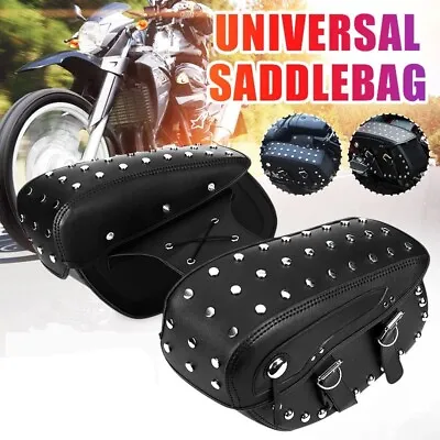 Motorcycle Side Saddle Bags For Yamaha V-Star 650 950 1100 1300 Classic Stryker • $119.99