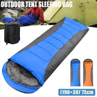 3 Season Envelope Sleeping Bag Keep Warm Waterproof Wild Adult Camping Hiking • £18.99