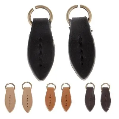 2 Piecs Retro Leaf Leather Zip Puller Zipper Tag Pulls Replacement Sewing • $13.18