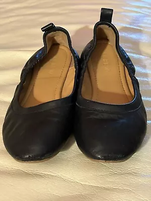J Crew Womens Black Lizzie Leather Ballet Flats Size 7. Pre Owned • $19