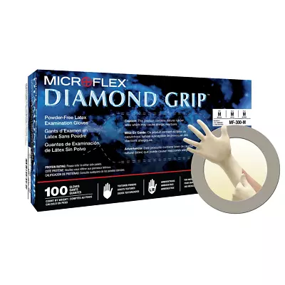 Microflex MF300XL-CASE Diamond Grip XL Disposable Latex White Gloves 1000pk • $106.19