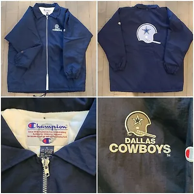 VTG NOS 90s Champion Dallas Cowboys NFL Long Lined Hooded Coat Jacket Mens XL • $79.95