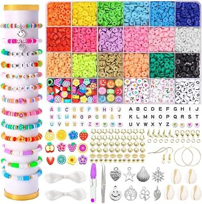 Clay & Pearl Beads - Bracelet Making Kit Beads Set DIY Kit For Kids & Adults • £13.40