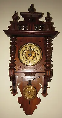 Antique German Mauthe  Free Swinger  Wall Clock 8-Day Time/Strike • $575