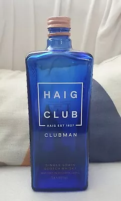 Haig Club Clubman Whisky - Empty Blue Glass Bottle - 1 Litre / 100cl - Upcycle • £5