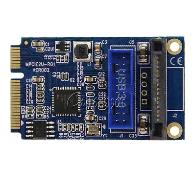 Mini PCI Express To Dual USB 3.0 Ports 19-pin Expansion Card Adapter • $9.48