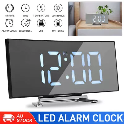 Digital Clock LED Display Desk Table Temperature Time Alarm Modern Home Bedroom • $17.95