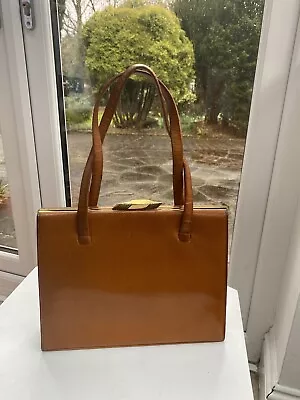 Handbag  50’s Vintage Hepburn Style Tan Suede Interior English • £22